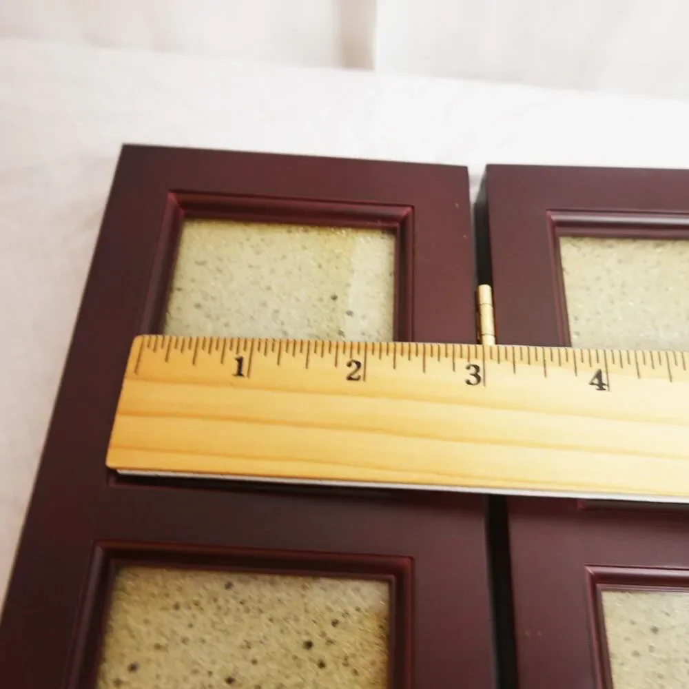 wooden Bi-Fold Hinged  Picture Frame, 4 pictures small 2 x3 photos